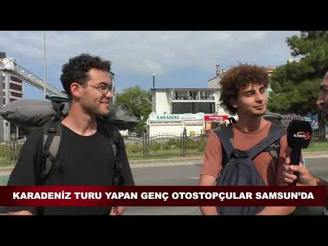 Karadeniz Turu Yapan Genç Otostopçular Samsun'da