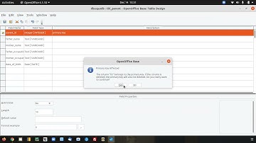 How to create table in database in openoffice using Design view and Wizard
