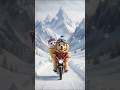 Dog Aur Cat Ki Snow Bike Ride 😱❄️