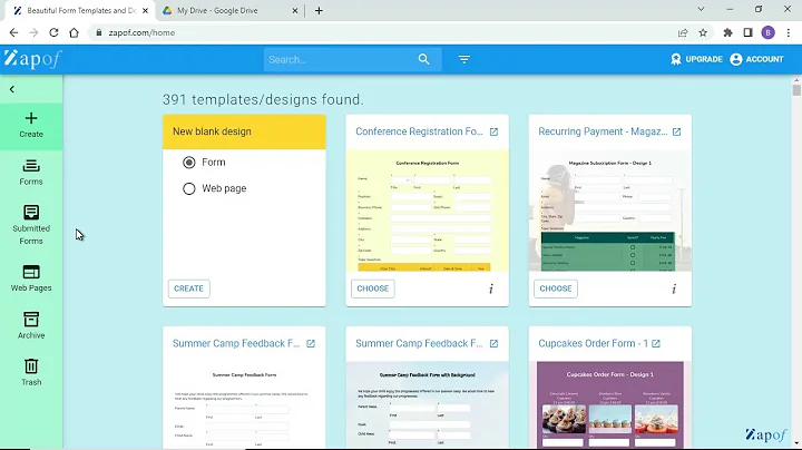 Zapof Forms and Google Drive integration