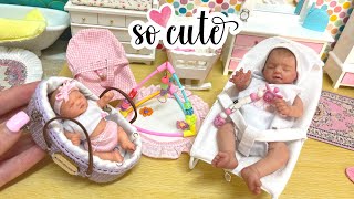 MINI SILICONE BABIES ELLIE AND EMMA GET NEW TOYS AND ACCESSORIES | MINI REBORN NURSERY BOX OPENING