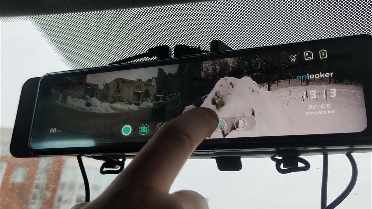 Обзор и отзыв на onlooker S6 зеркало регистратор - YouTube