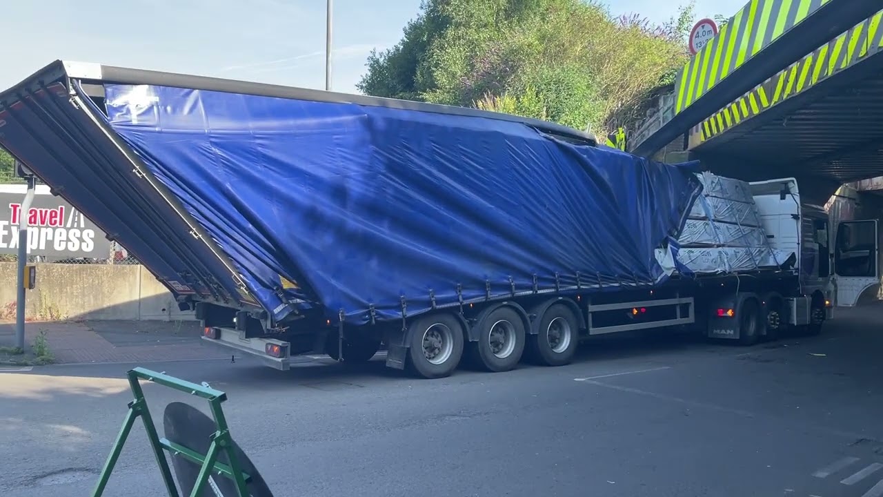 Lorry Hits Railway Bridge in Stoke-on-Trent another bridge strike, filmed by Bomark Studios.