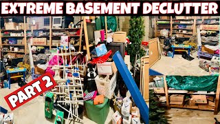 EXTREME BASEMENT DECLUTTER! Part 2. Getting this basement organized and decluttered ❤