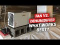 Crawl Space Fan vs Dehumidifier Before/After | Do Crawl Space Fans Dry better than Dehumidifiers