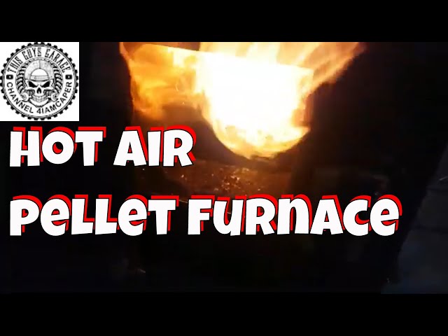 pellet furnace forced air by traeger hot air biomass unit central heating -  YouTube