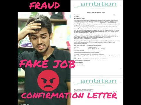FAKE JOB CONFIRMATION LETTER FROM SINGAPORE