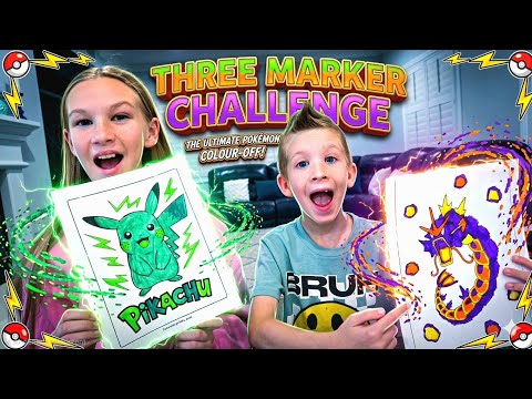 3 Marker Pokemon Challenge!!