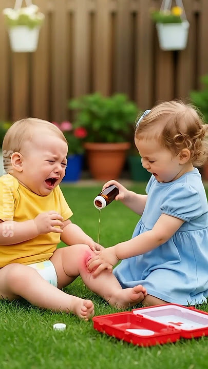 Baby Boy Bitten by Mouse Gets Rescue from Little Girl with First Aid Kit  #baby #story #babyrescue