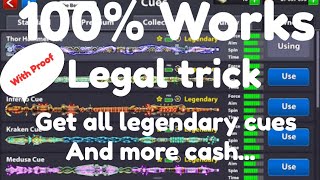 how to get legendary cue in 8 ball pool for free