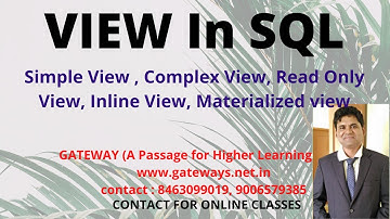 VIEW IN SQL | VIEW IN ORACLE | SIMPLE VIEW | COMPLEX VIEW | MATERIALIZED VIEW | READ ONLY VIEW| NET