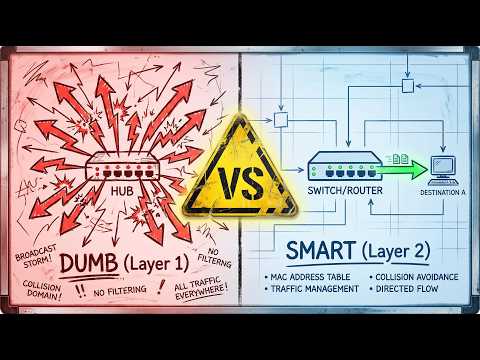 Dumb Hubs vs. Smart Switches: The Layer 1 vs. Layer 2 Showdown