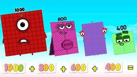 ADDING FOUR GAINT NUMBERBLOCKS | ADD BIG NUMBERS | LEARN TO COUNT | hello george