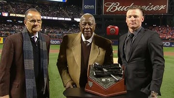 WS2015 Gm4: Donaldson, Harper win Hank Aaron Awards