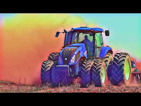 Desenhos de trator - JOHN DEERE LEVANDO A CONCHA DA NEW HOLLAND