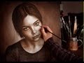 Speed Drawing of a face/ painting in Dry Brush Technique