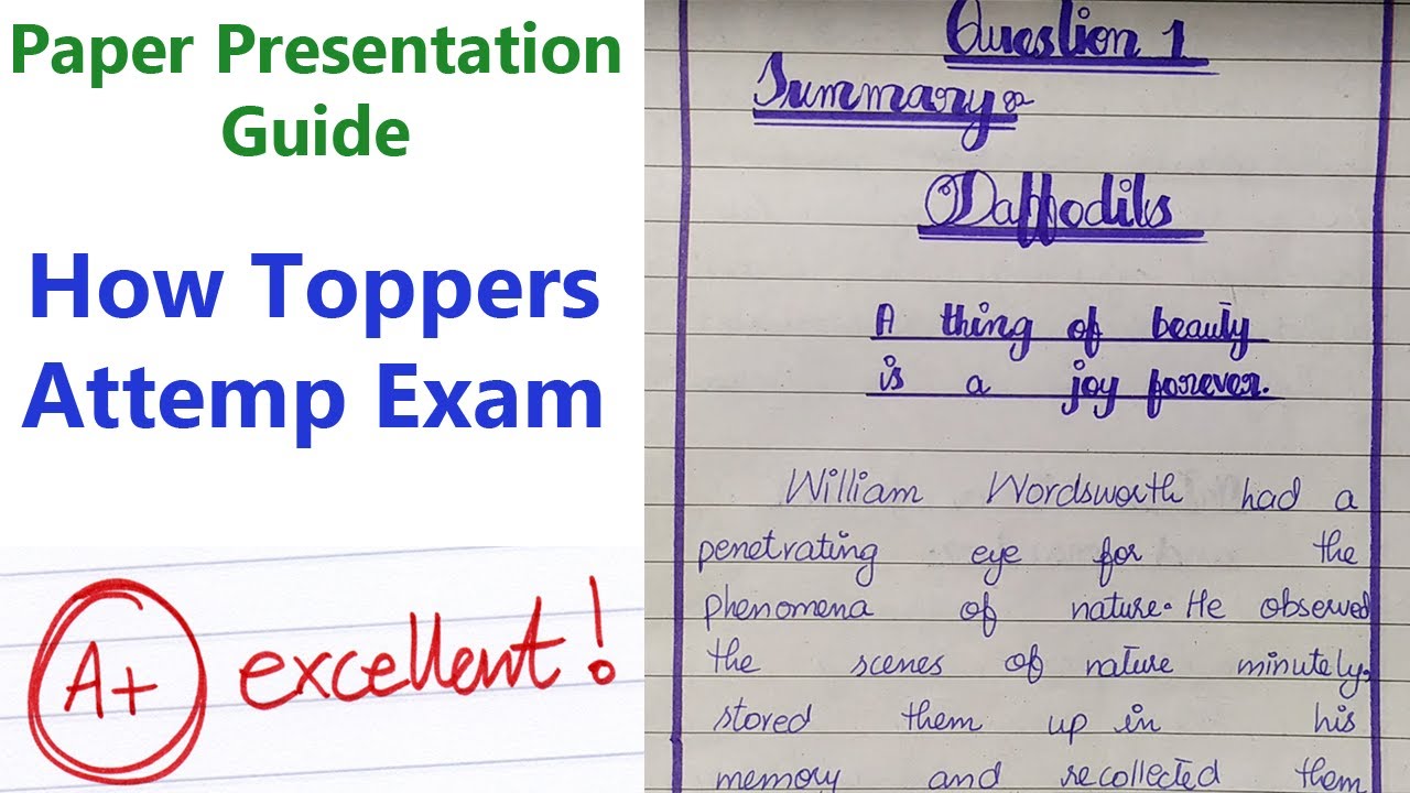 board exam paper presentation tips