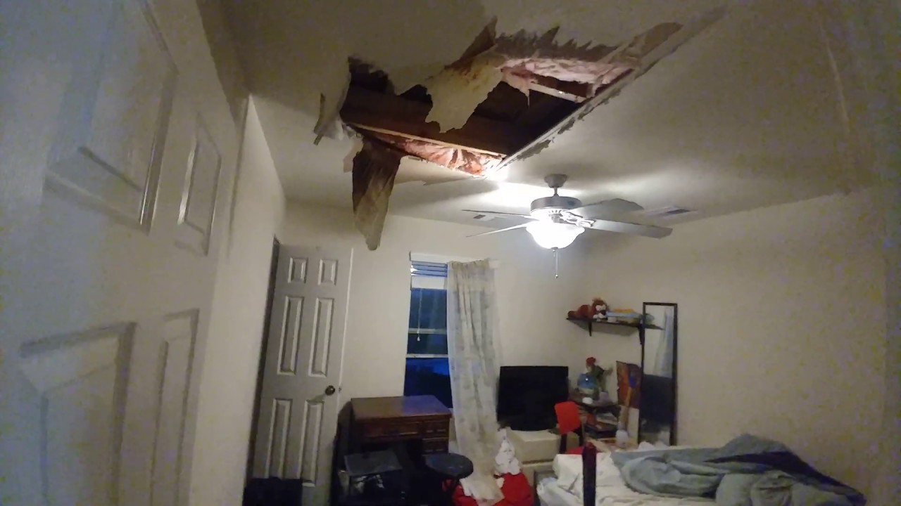Ceiling Collapsed Due To Water Damage Youtube