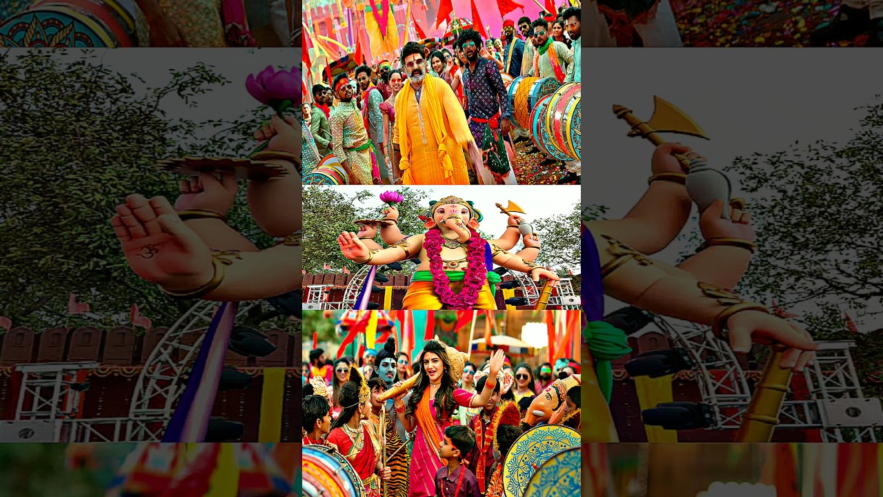 Ganesh Anthem Song Status HD || Bhagavanth Kesari ||  Nandamuri Balakrishna || Sree Leela #shorts