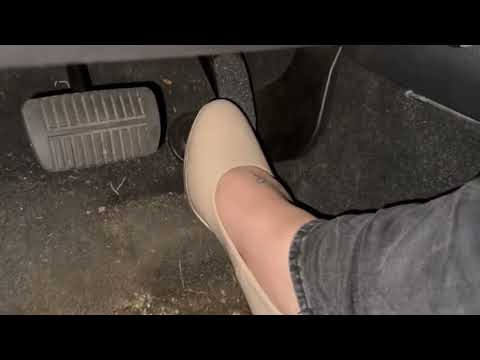 Girl in High heels driving hard