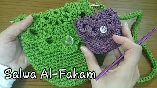 كروشيه شنطه بناتى بخيط المكرميه  - How To Crochet Handbag