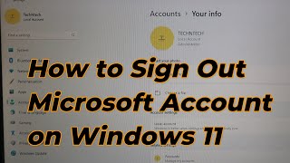 How to sign out Microsoft account on Windows 11