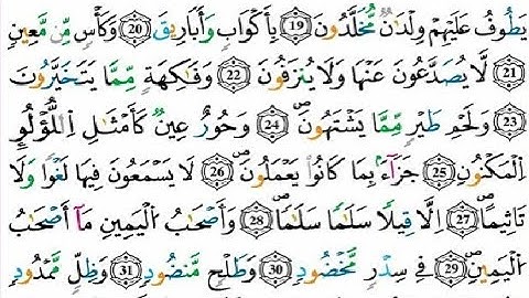 #قراءة سورة الواقعة آيات (٢١_٢٦) وأحكام النون الساكنة والتنوين ومد العوض ومد اللين.
