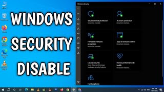 how to disable windows security in windows 10 | how to disable windows defender