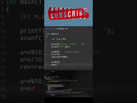 Reverse the number in c using modulus operator | basic coding | programming | #shorts