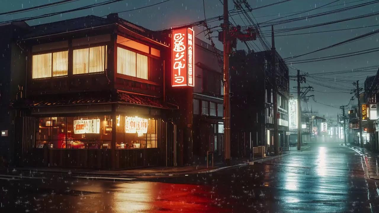 Japanese Night Rain 🌙 Peaceful Lofi Hip Hop for Study & Sleep