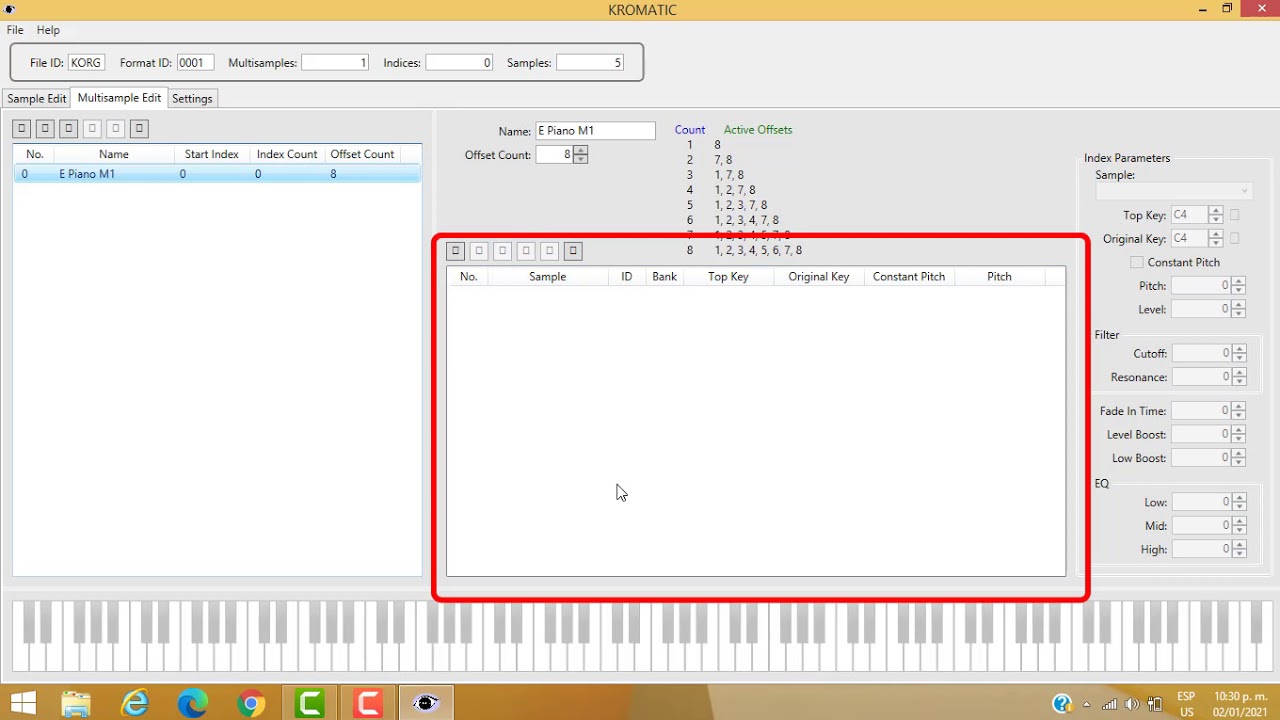 Korg Krome - Crear archivos META/SAMPLE.IMG Con el Kromatic 4.7.1.1