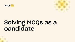 Solving MCQs as a candidate