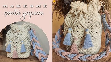 Makrome Büzgülü Çanta Yapımı / DIY Macrame Bag #macrame​ #macramebag​ #makrome​ #makromeçanta