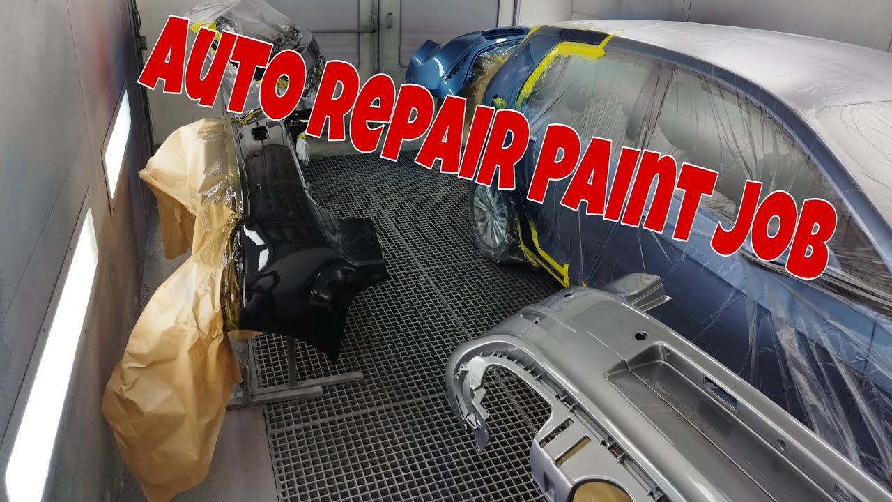 Painting car spraying with Mini Jet Great paint Job Auto repair Iwata