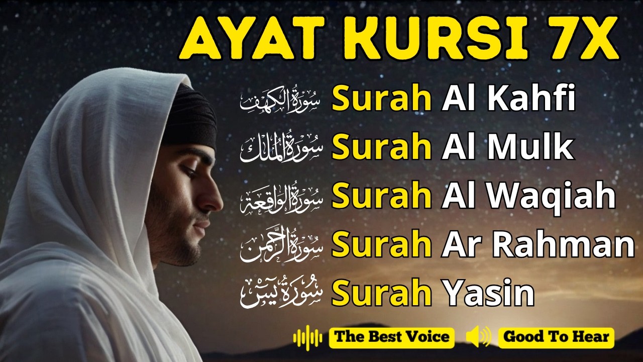 Quran for Sleep & Relaxation | Al-Mulk, Yasin, Ar-Rahman, Al-Kahfi, Al-Waqiah – Mansour Ghaznawi