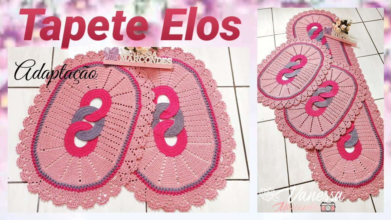 💕 Tapete Elos de Crochê adaptado. Por Vanessa Marcondes