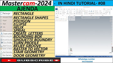 Mastercam wireframe, Rectangle ,bounding box, Helix ,Spiral ,stair geometry, Create letter-in Hindi