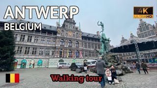 ANTWERP, Belgium 🇧🇪  - WALKING Tour 4K - UNESCO Sites - with MUSIC