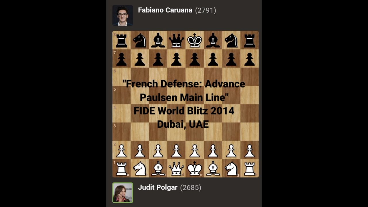 Judit Polgar vs Fabiano Caruana, FIDE World Blitz 2014 Dubai UAE