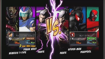 UMVC3 - SPIDER-MAN/DANTE/DEADPOOL VS FRANK WEST/NEMESIS/DANTE!