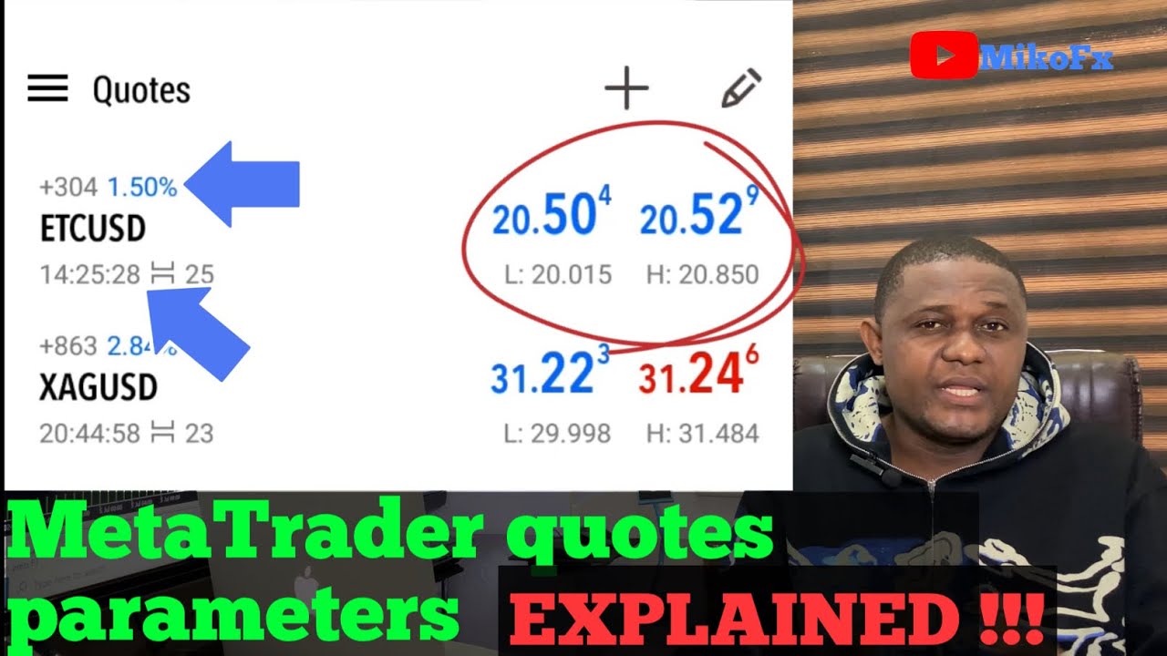 Explaining the parameters on the MetaTrader quotes - YouTube