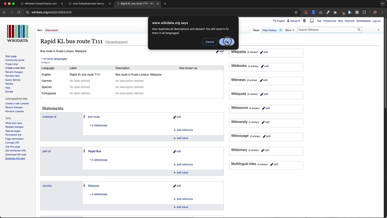 Tutorial on how to copy a Wikidata item