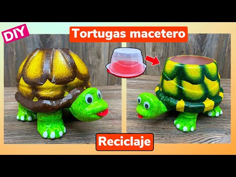 DIY - Cómo hacer TORTUGAS para macetas o para lápices | Reciclaje