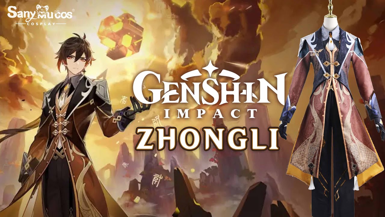 【SanyMuCos】Genshin Impact Zhongli Cosplay Costume Plus Size Detail Show