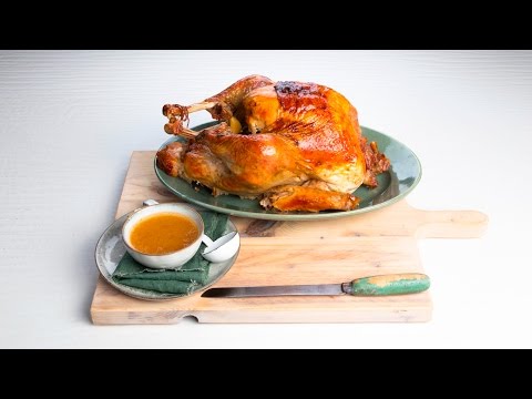 Apple-herb roast turkey with cider gravy – Savory