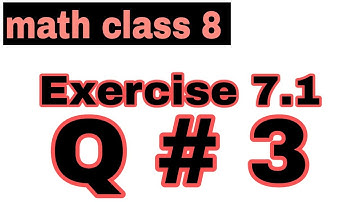8 class Mathematics Chapter 7 || Exercise 7.1 Question 3 ||