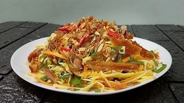 BÍ QUYẾT LÀM GỎI XOÀI KHÔ CÁ LÓC THƠM NGON  ĂN VÀO NHỚ MÃI, HỒNG LỰU