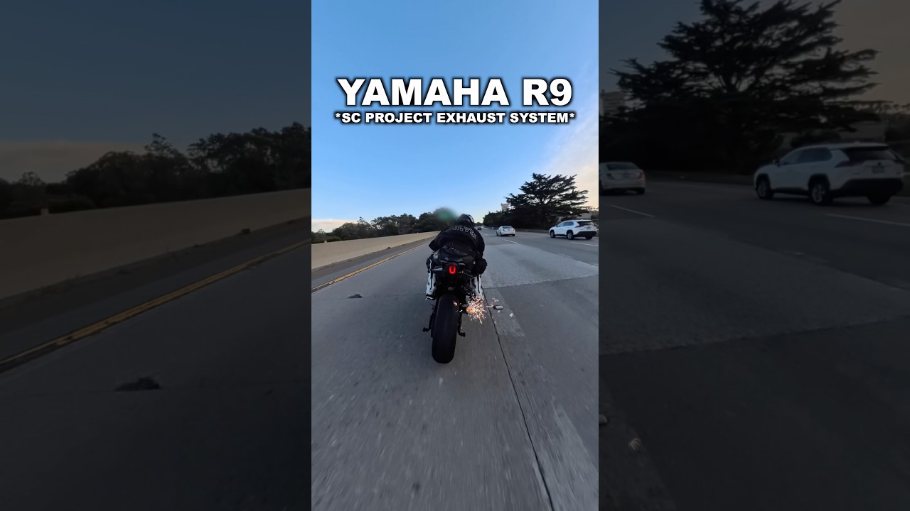 Выхлопная система YAMAHA R9 SC PROJECT CR-T извергает пламя 😳🔥 (подробности о камере и аудио ниже...