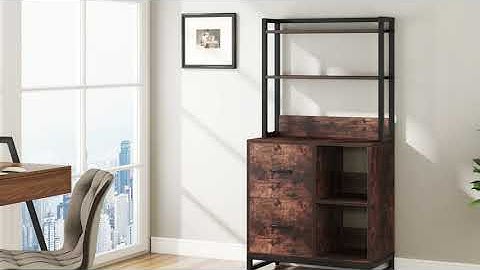 Tribesigns File Cabinet, 2 Drawer Vertical Filling Cabinet with Bookshelf C0554