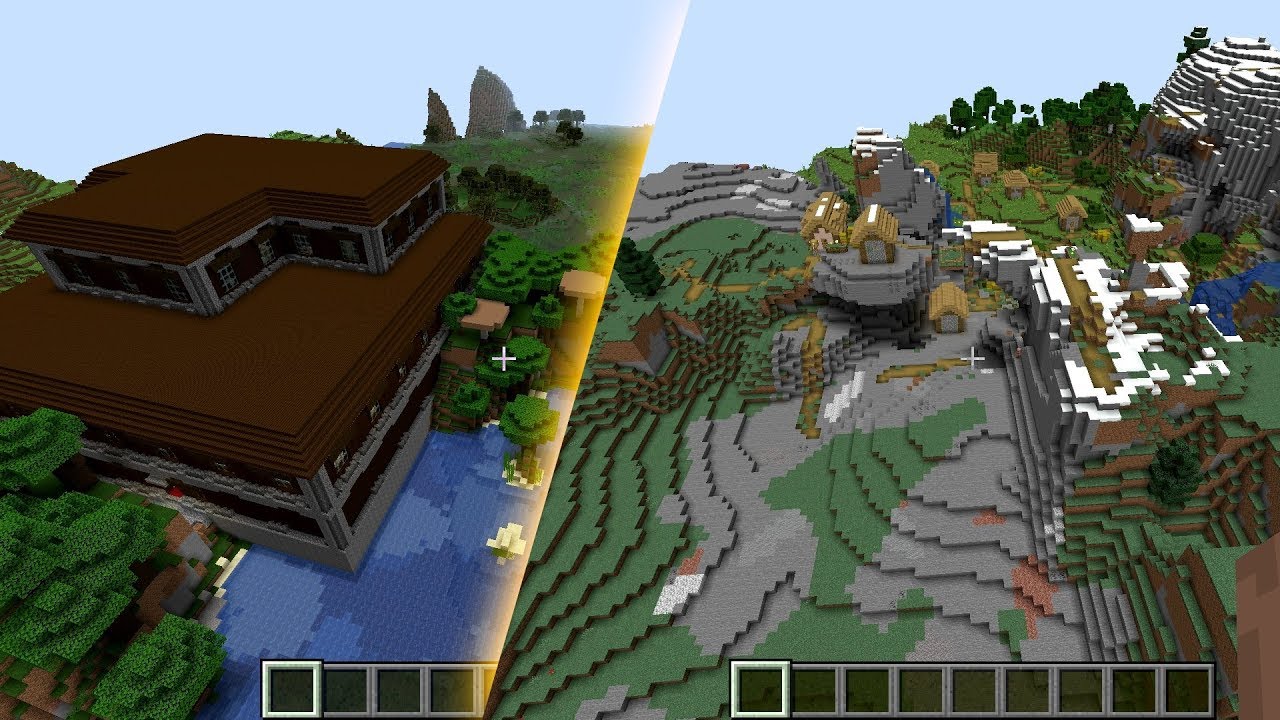 Minecraft 1.15 Seed 292: Woodland mansion and village with a secret - YouTube